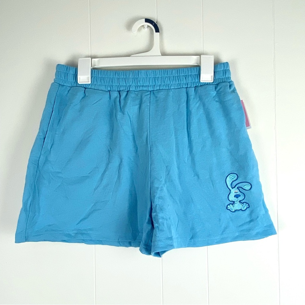 Nickelodeon Blue’s Clues Patch Light Blue Junior’s Sweat Shorts NWT